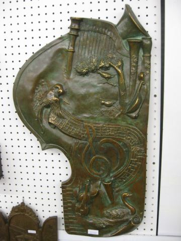 Bronze Plaque Birds & Musical Notes