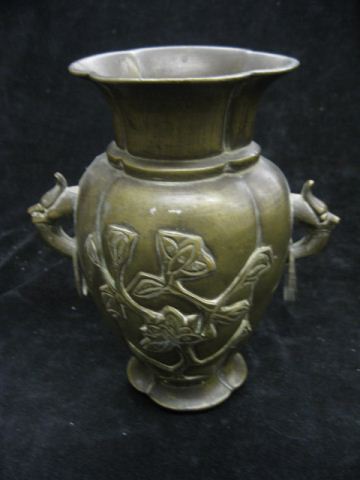 Chinese Bronze Vase bird & floral