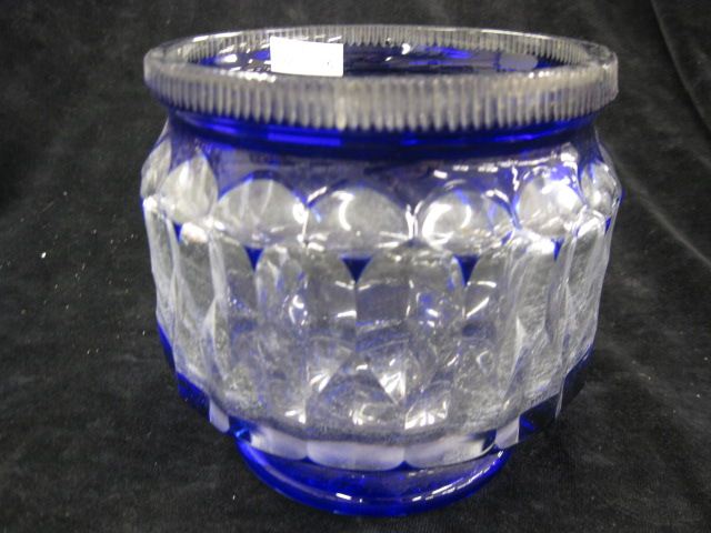 Cobalt Cut-to-Clear Vase 5 1/2''.