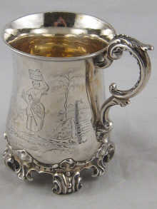 A Victorian christening mug of waisted