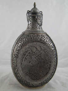 A Persian silver cased glass bottle 14a616