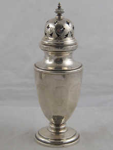 A panelled urn shaped silver sugar 14a628