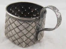 A Russian silver tea glass holder of