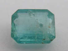 A loose polished emerald measuring 14a666