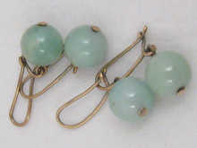 Two pairs of jade bead earrings