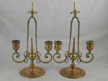A pair of two light brass candelabra 14a706