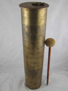 A trench art gong formed from a 14a6fe