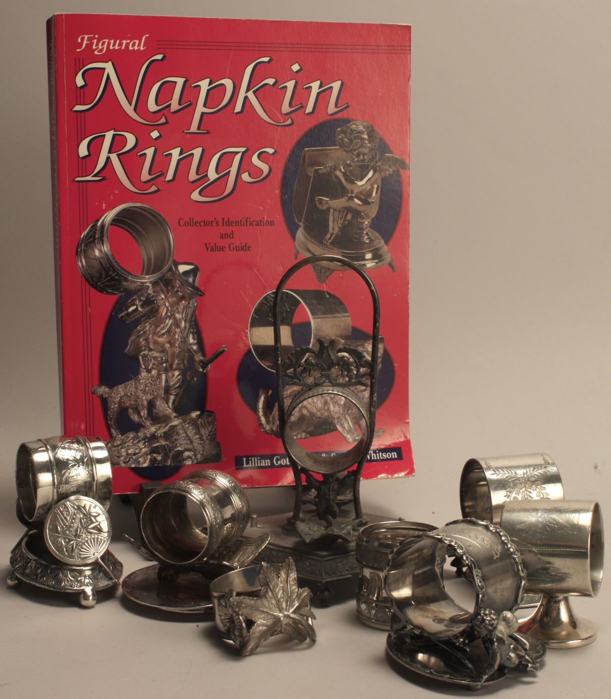 SEVEN ANTIQUE SILVER PLATED FIGURAL