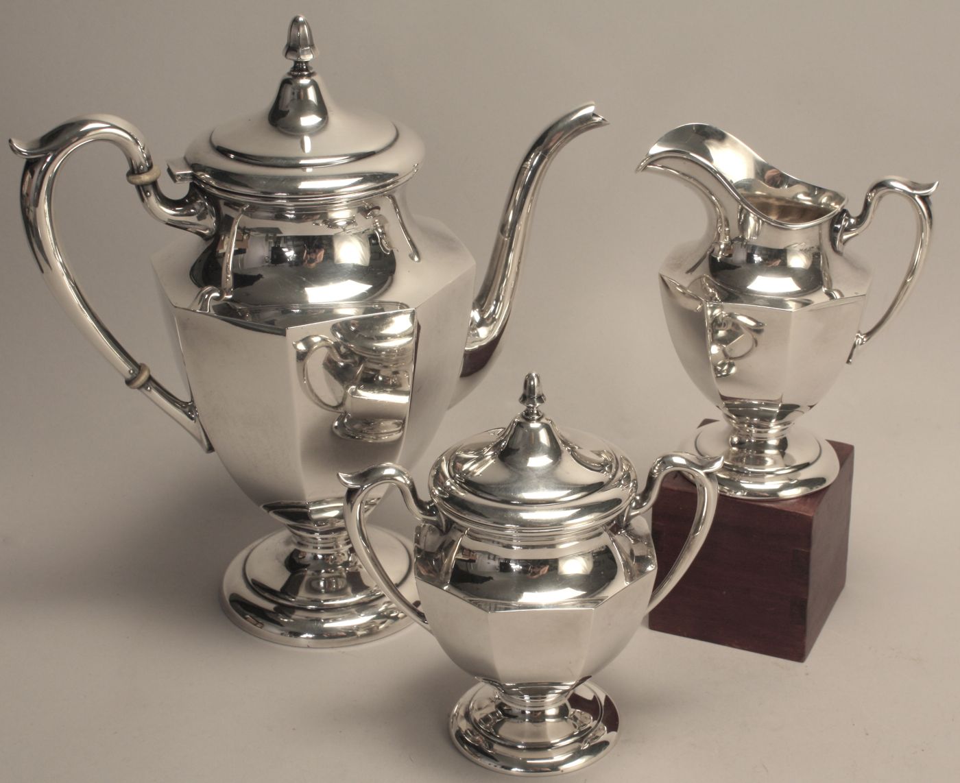 THREE-PIECE STERLING SILVER COFFEE SET