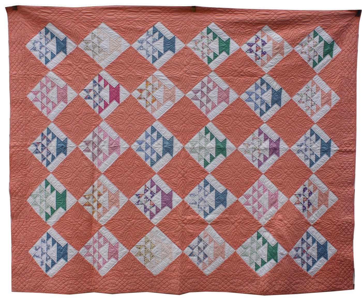 PIECED COTTON QUILTAmerican Circa 1930In