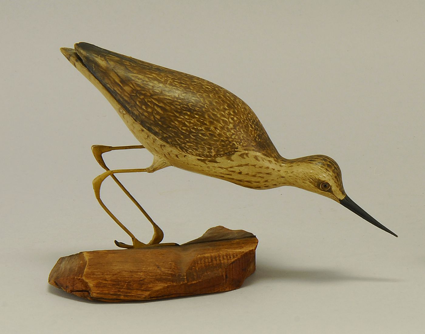 EARLY DECORATIVE YELLOWLEGS CARVINGFrom