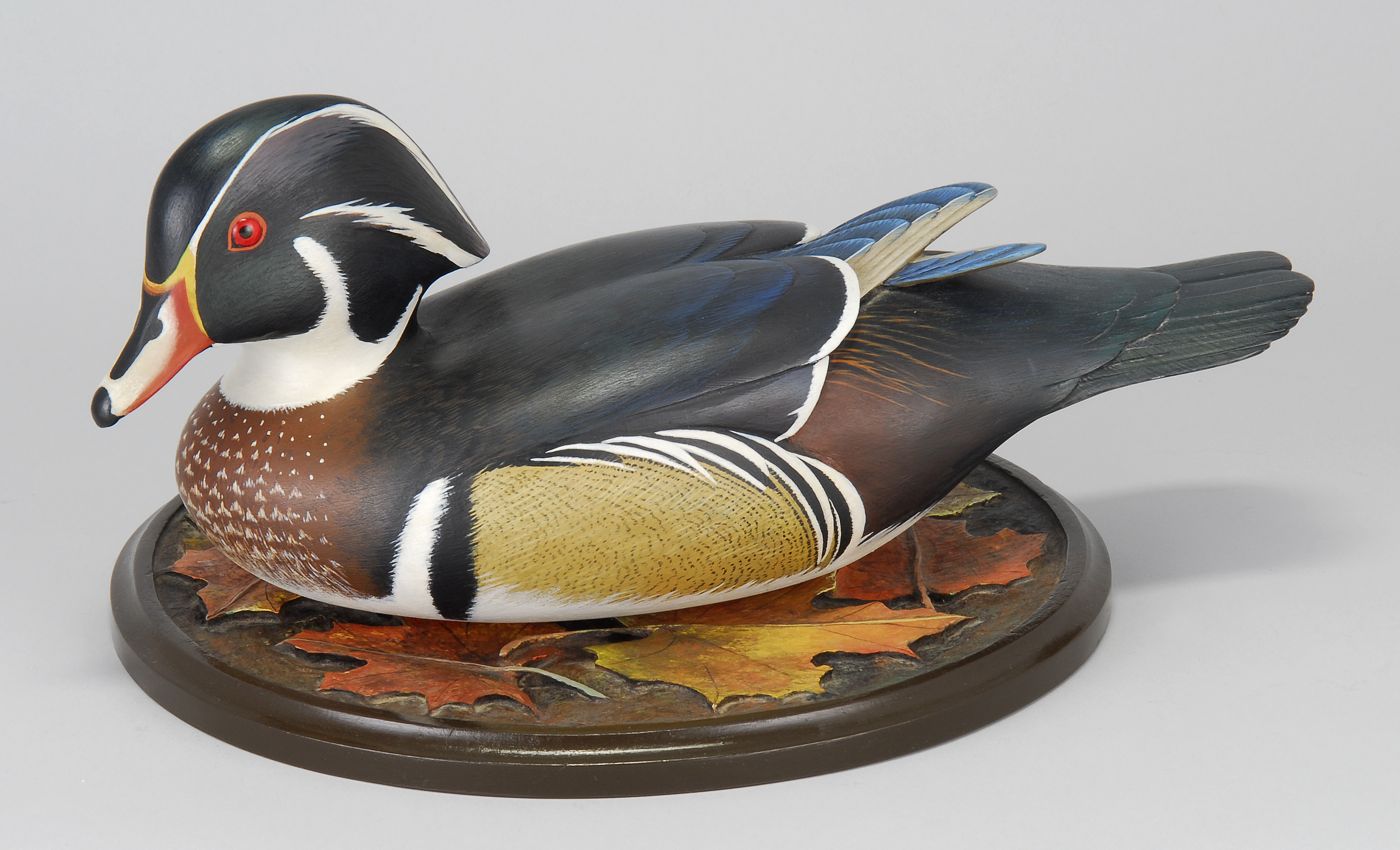 DECORATIVE LIFE SIZE WOOD DUCK 14a785