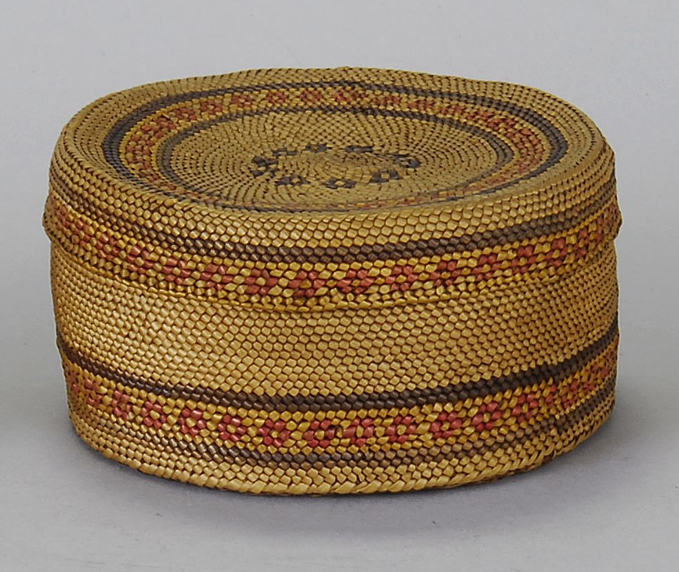 NORTHWEST COASTAL INDIAN COVERED BASKETCirca