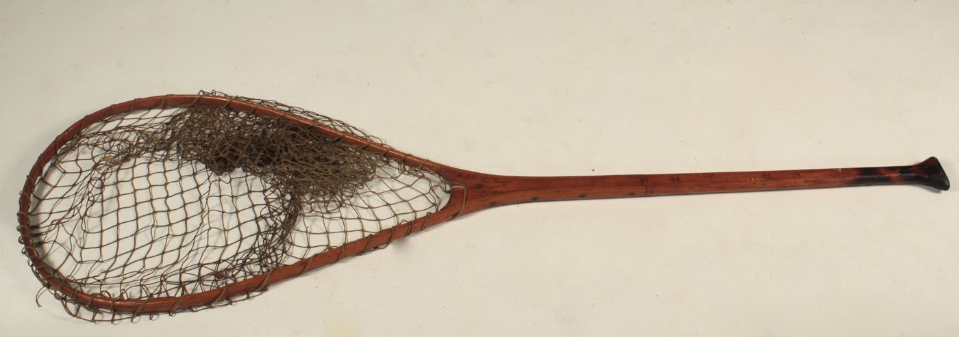 WOOD SALMON LANDING NET19th CenturySigned 14a80c