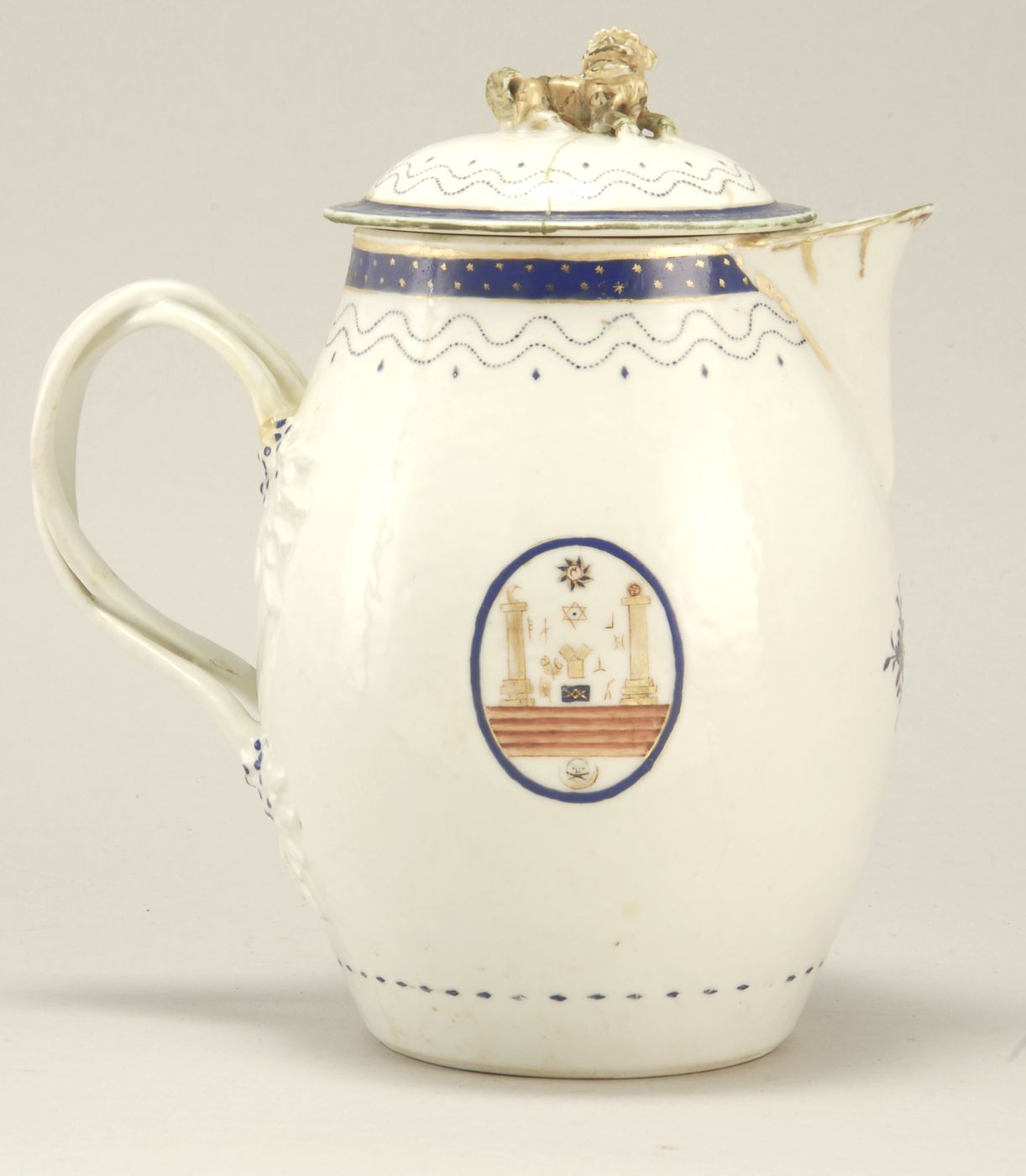 CHINESE EXPORT PORCELAIN MASONIC HANDLED