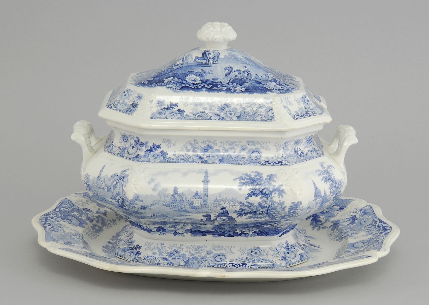 BLUE AND WHITE TRANSFER STAFFORDSHIRE 14a884