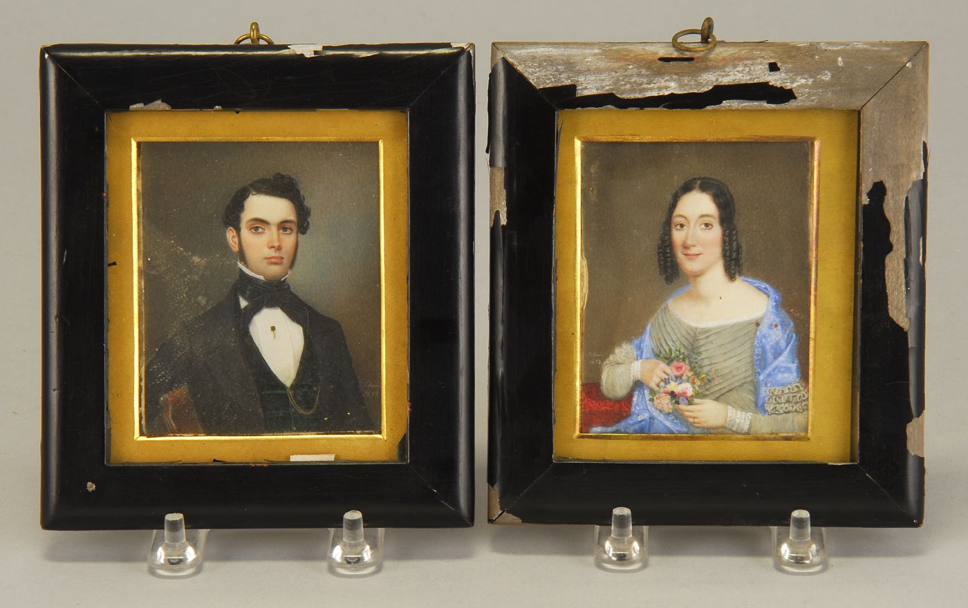 PAIR OF FRAMED MINIATURE PORTRAITS 14a8b1