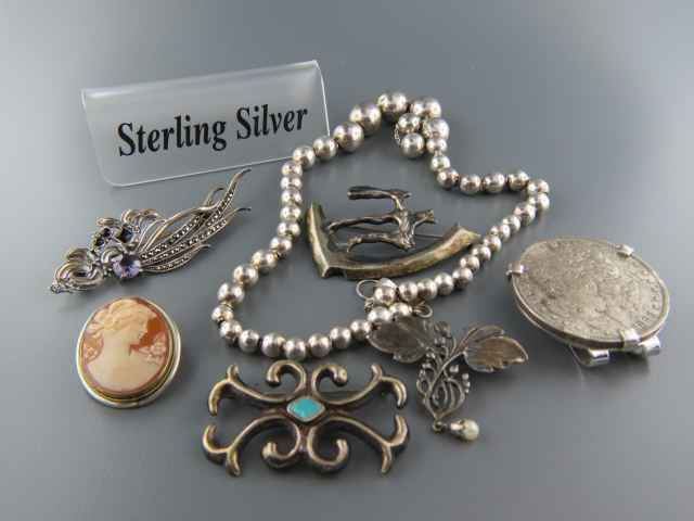 7 pc Estate Sterling Silver Jewelry 14d026