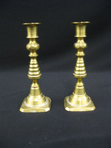 Pair of Brass Push Up Candlesticks 14d021