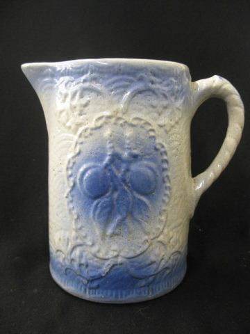 Blue & White Stoneware Pitcher peach