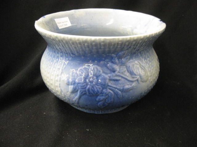 Blue White Stoneware Spitoon 14d036