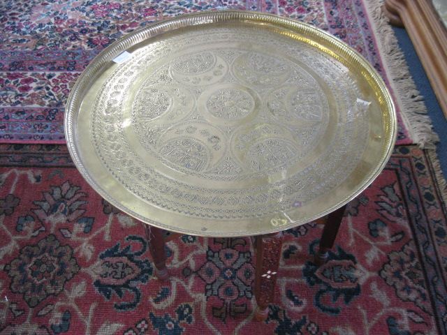 Brass Top Serving or Tea Table 14d06f