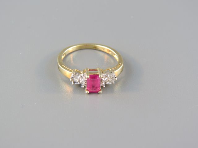 Ruby & Diamond Ring .75 carat emerald