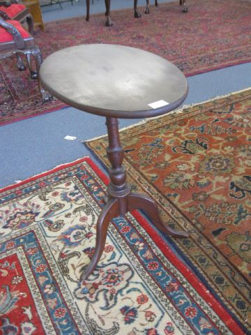 Mahogany Tilt Top Table oval top tri-footed