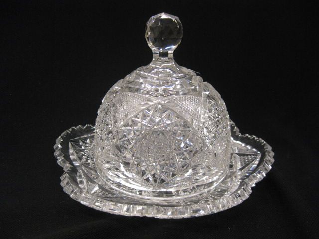 Cut Glass Covered Butter Dish modified