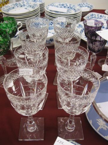 Set of 8 Hawkes Cut Crystal Goblets