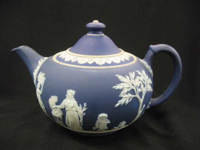 Wedgwood Dark Blue Jasperware Teapot 14d0f7