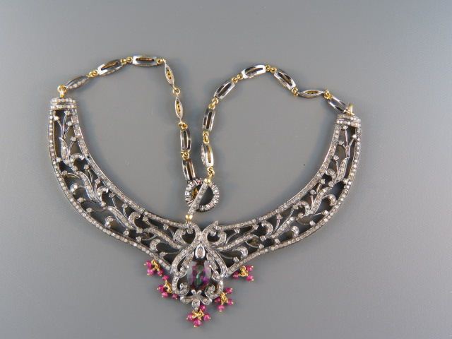 Diamond Ruby Mystic Topaz Necklace 14d115