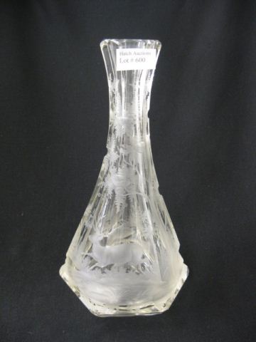 Bohemian Intaglio Cut Glass Vase 14d133
