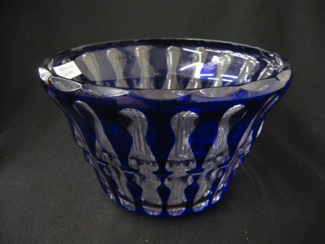 Cobalt Cut-to-Clear Bowl unusual spindle