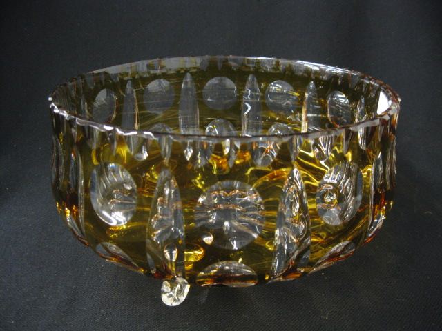 Topaz Cut to Clear Crystal Bowl 14d136