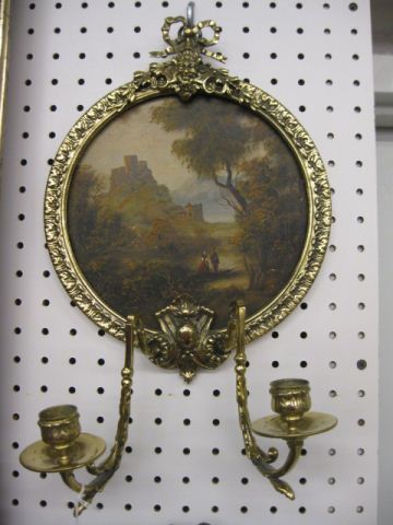 Pair of Brass Wall Sconces with 14d141