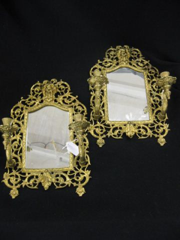 Pair of Bronzed Mirrored Wall 14d142