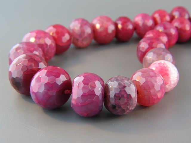 Ruby Necklace 40 faceted graduated