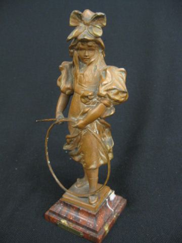 Victorian Bronzed Figure of a Girlplaying