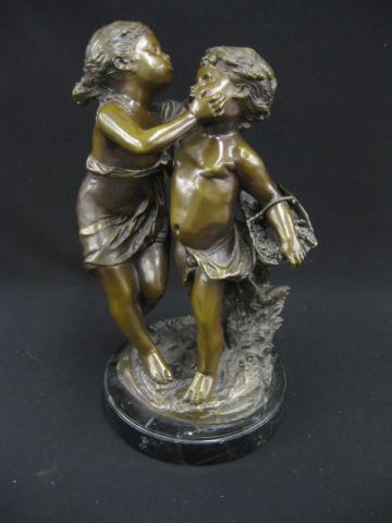 Bronze Statue of Boy & Girl after