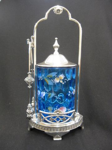 Victorian Pickle Castor enameled blue