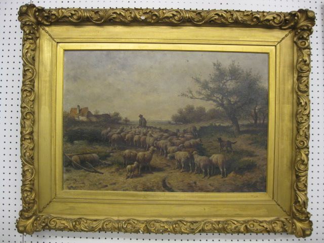 Frank Brissot Oil shepherd with 14d16b