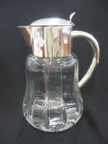 Silverplate & Crystal Beverage Pitcher