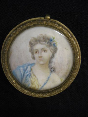 Miniature Painting on Ivory of a Young