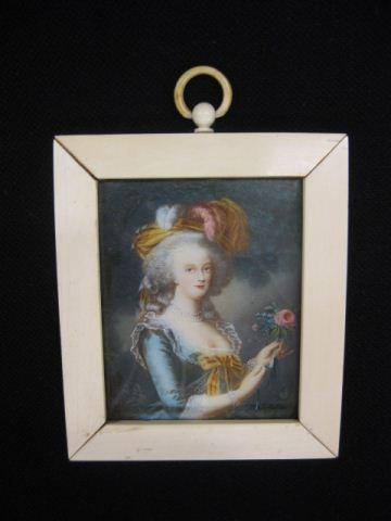 Miniature Painting on Ivory of MarieAntoinette