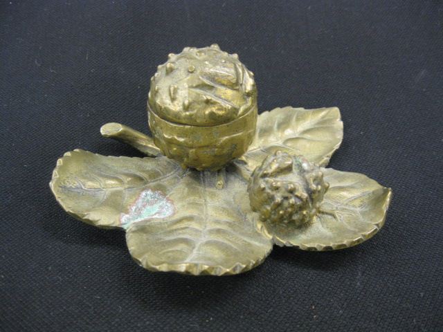 Victorian Bronzed Figural Inkwell 14d19b