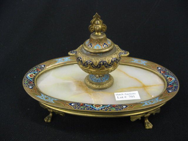 French Champleve Bronze Inkstand 14d19d