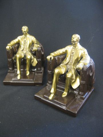 Figural Bookends Lincoln in the Chair