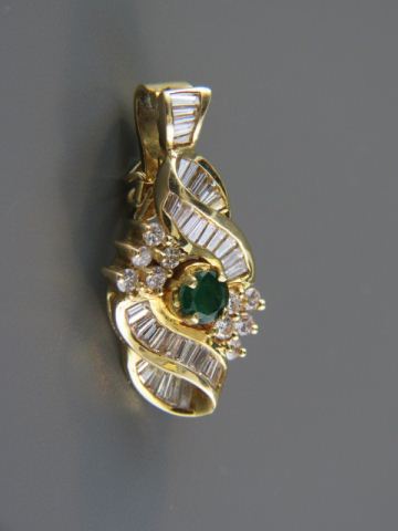 Emerald Diamond Pendant or Enhancer 14d1a6