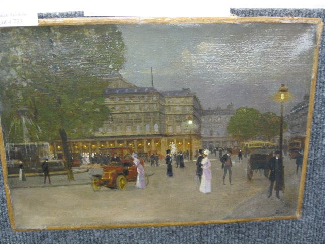 Fine Oil Painting of a City Street Scene